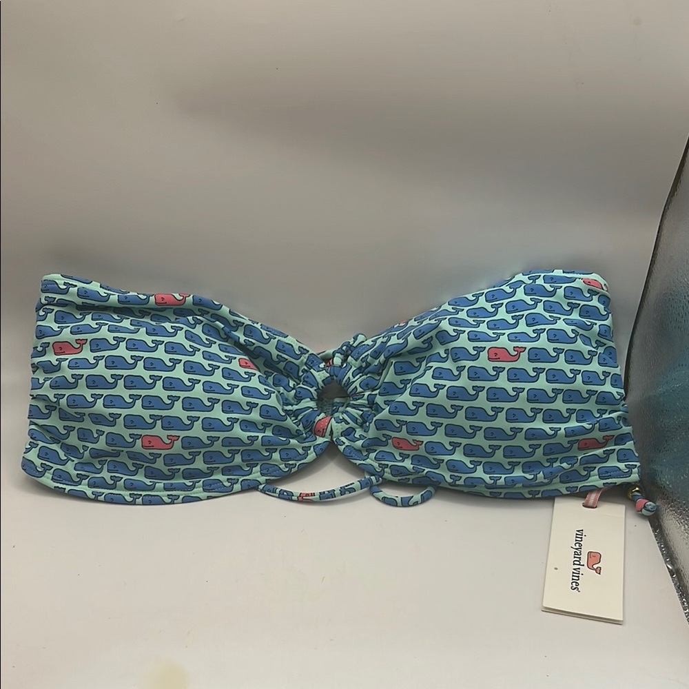 Vineyard Vines Blue and Pink Whale Print Bandeau NWT NO BOTTOMS